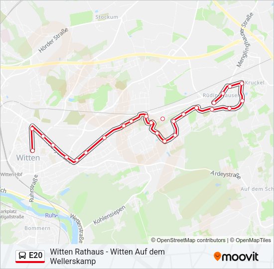 E20 Bus Line Map