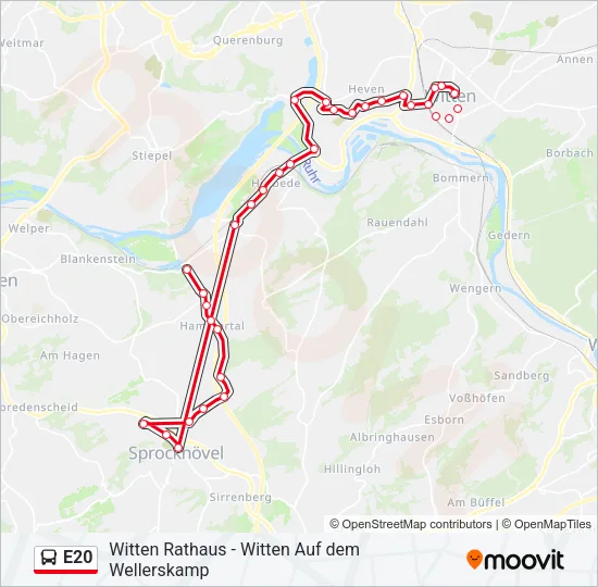 E20 Bus Line Map