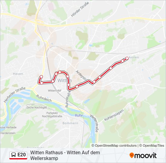 E20 Bus Line Map