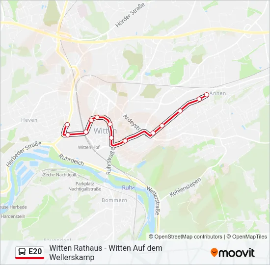 E20 Bus Line Map