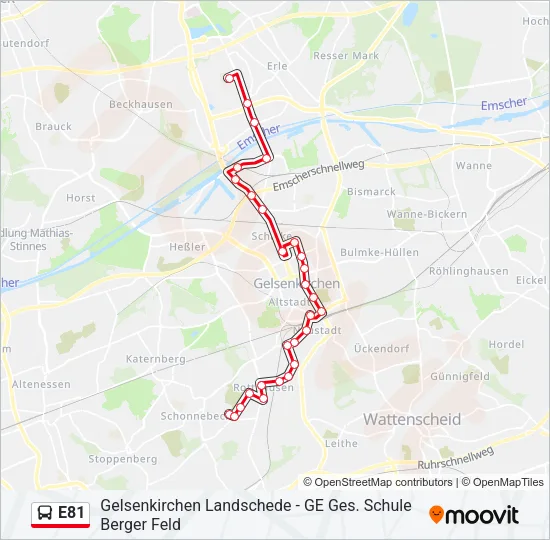 E81 Bus Line Map