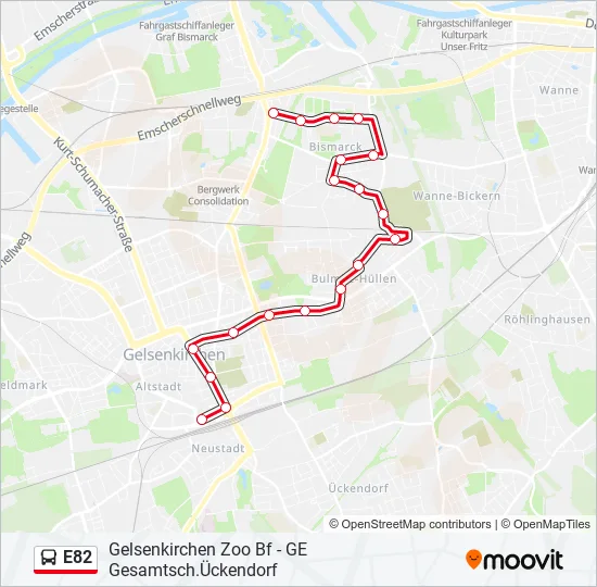 E82 Bus Line Map