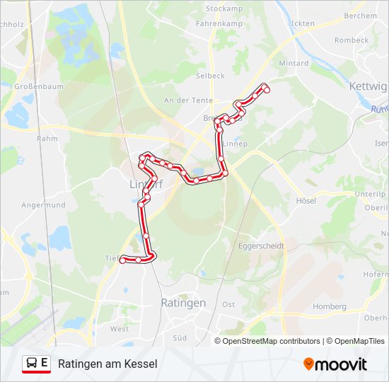 Автобус E: карта маршрута