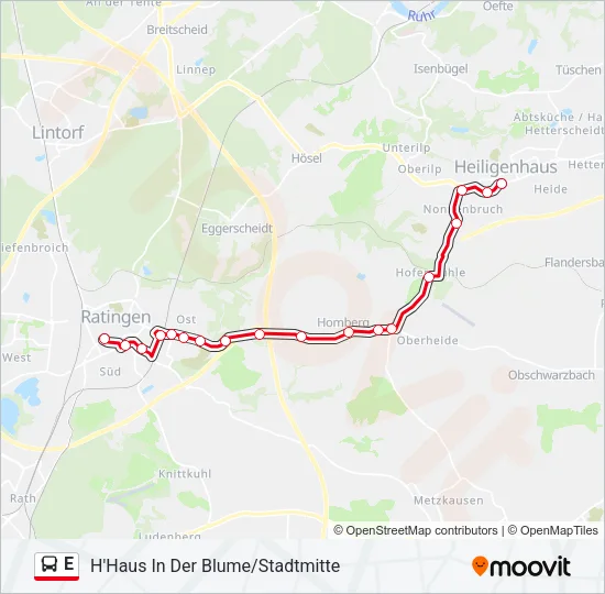 E Bus Line Map