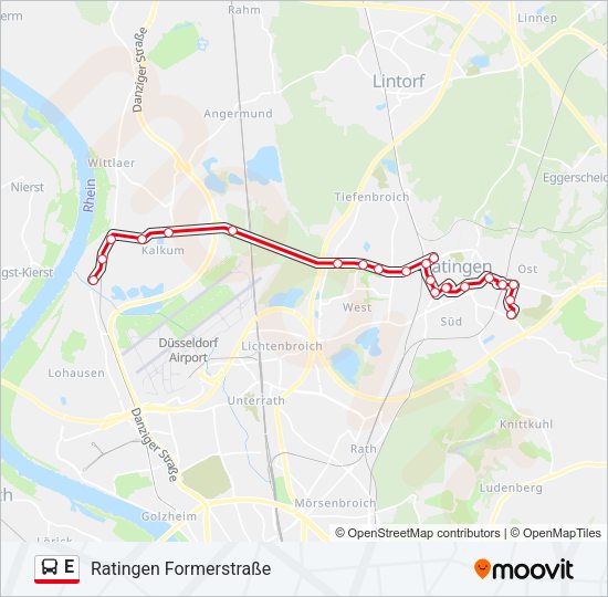 Автобус E: карта маршрута