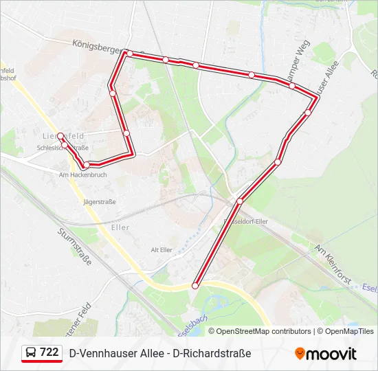 Автобус 722: карта маршрута