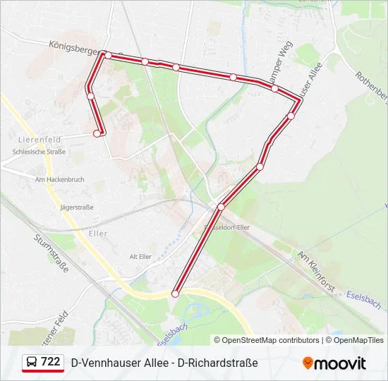 722 Bus Line Map