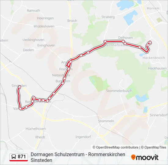 871 Bus Line Map
