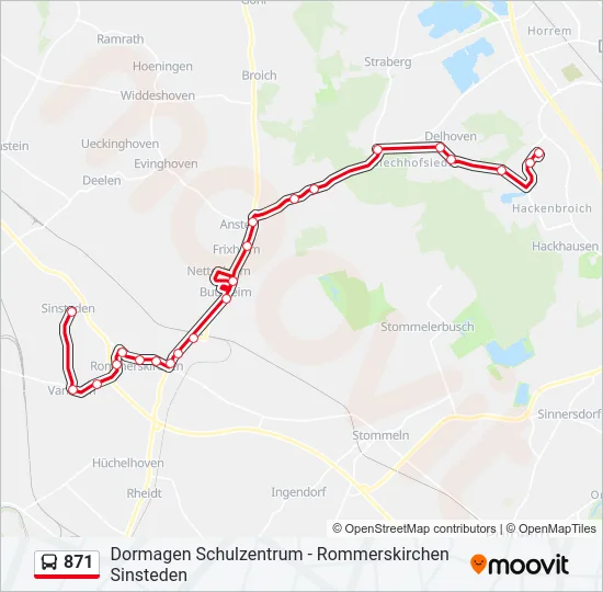 871 Bus Line Map