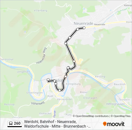 Автобус 260: карта маршрута