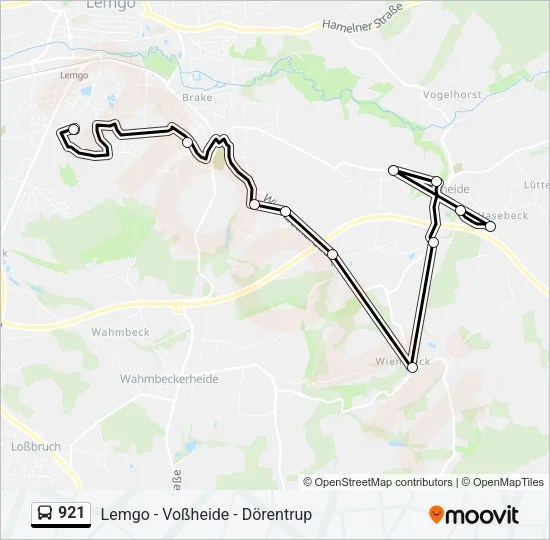 921 Bus Line Map