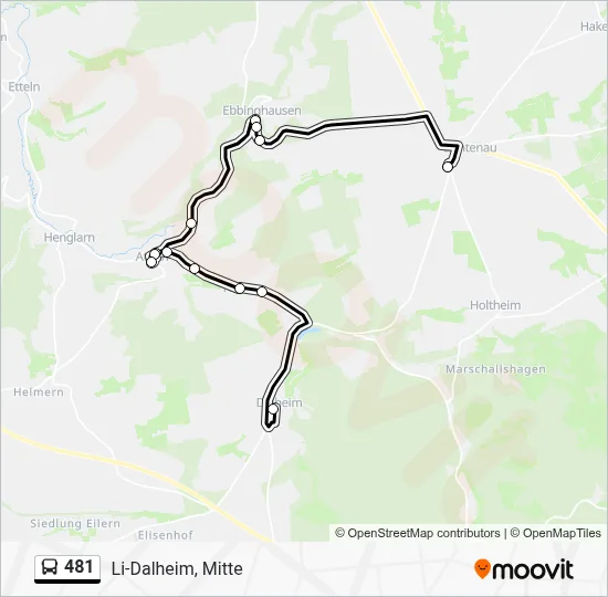 481 Bus Line Map