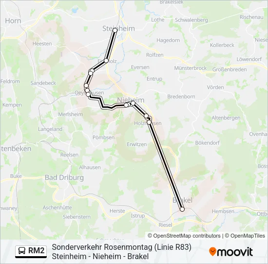 RM2 Bus Line Map
