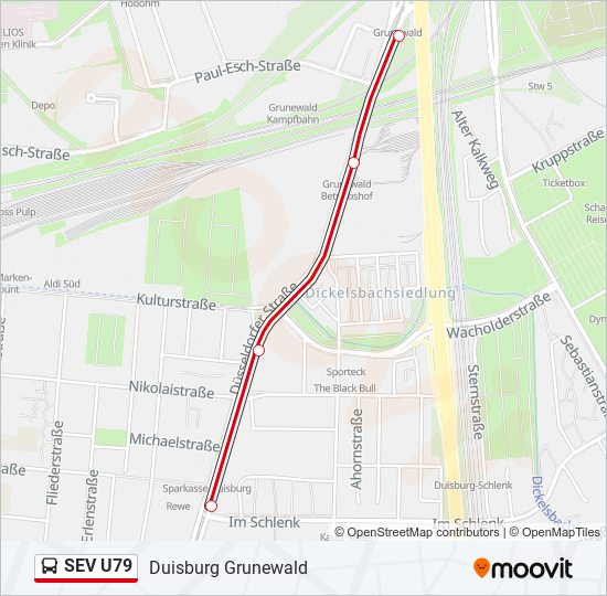 SEV U79 bus Line Map