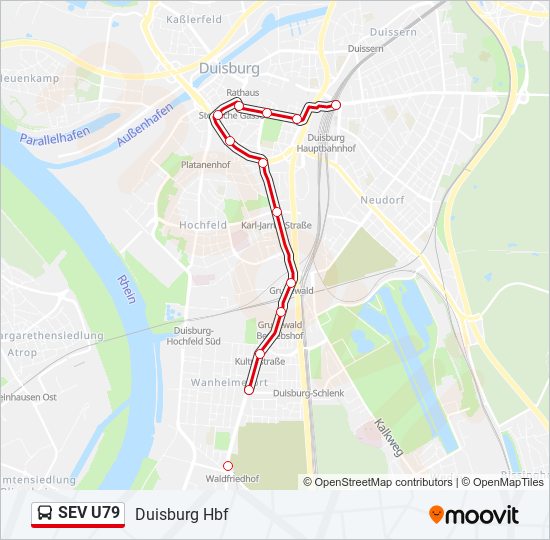 SEV U79 bus Line Map