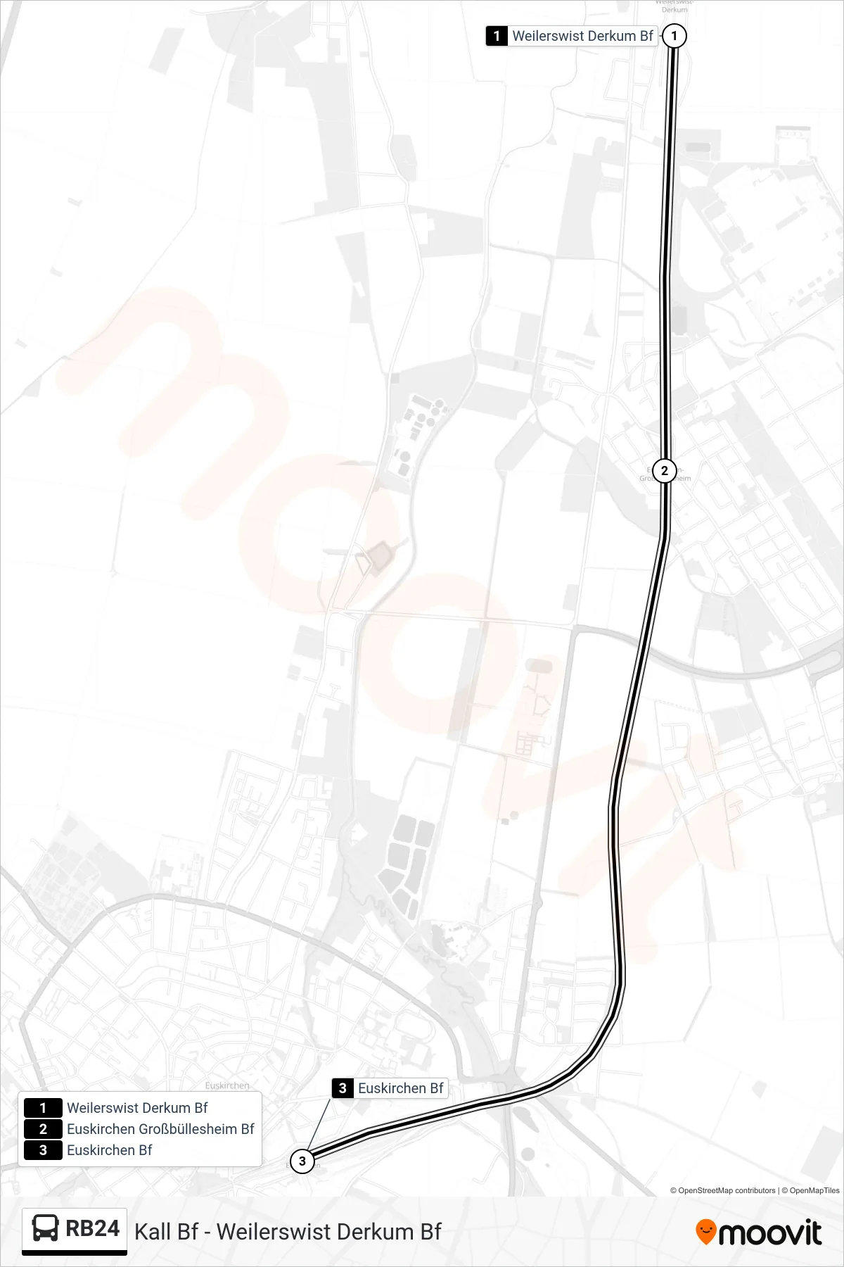 RB24 bus Line (Euskirchen Bf) route and stops on a map