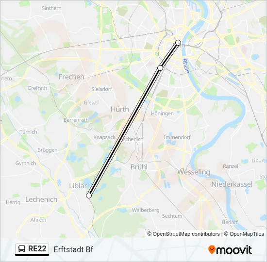 RE22 Bus Line Map