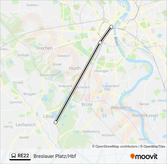 RE22 Bus Line Map