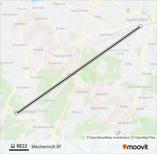 RE22 Bus Line Map