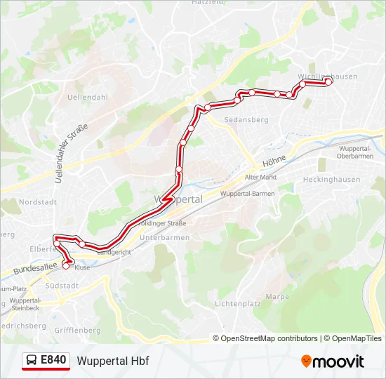 E840 Bus Line Map