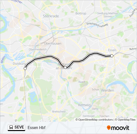 Автобус SEVE: карта маршрута