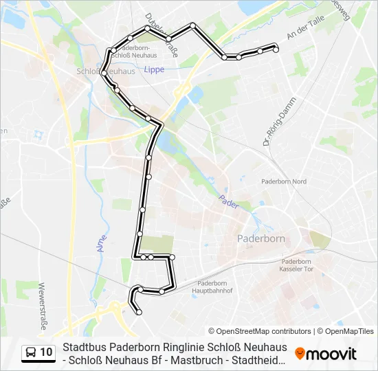 Автобус 10: карта маршрута