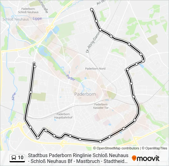 Автобус 10: карта маршрута