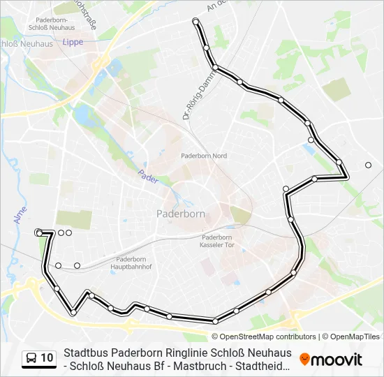 10 Bus Line Map