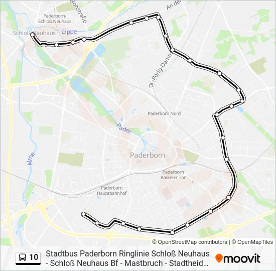 Автобус 10: карта маршрута