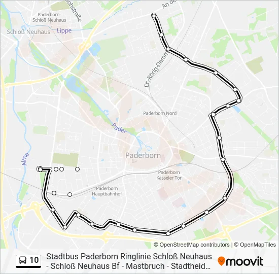 Автобус 10: карта маршрута