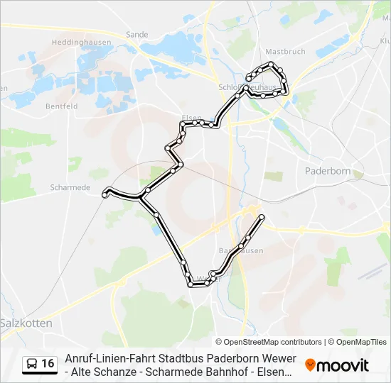 Buslinie 16 Karte