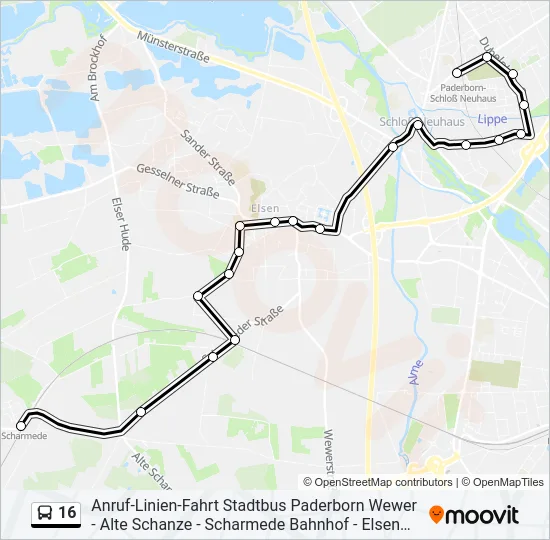 16 Bus Line Map