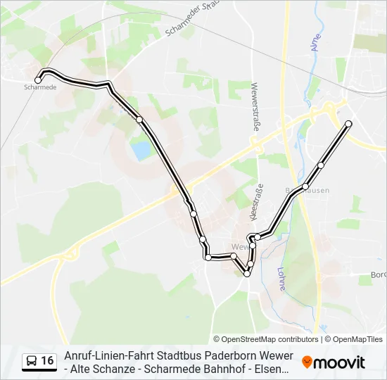 16 Bus Line Map