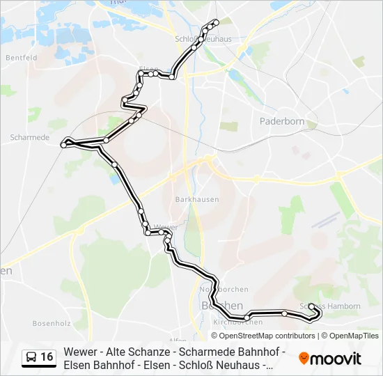 Автобус 16: карта маршрута