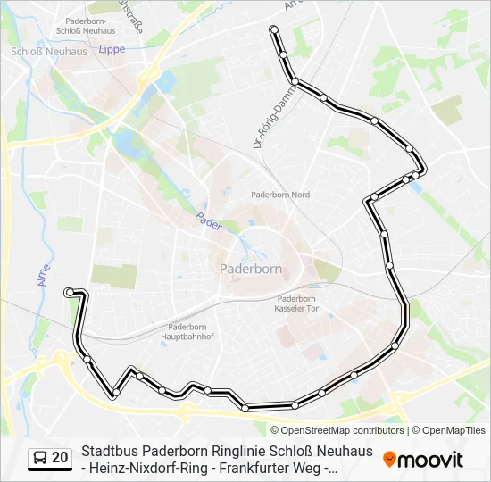 Автобус 20: карта маршрута