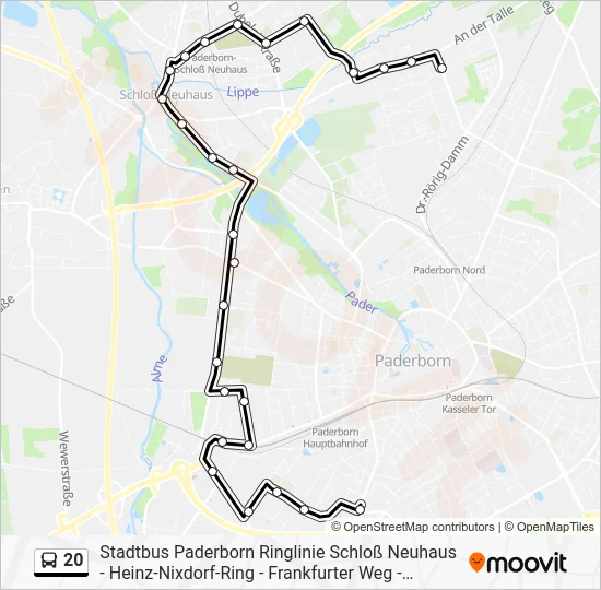 Автобус 20: карта маршрута