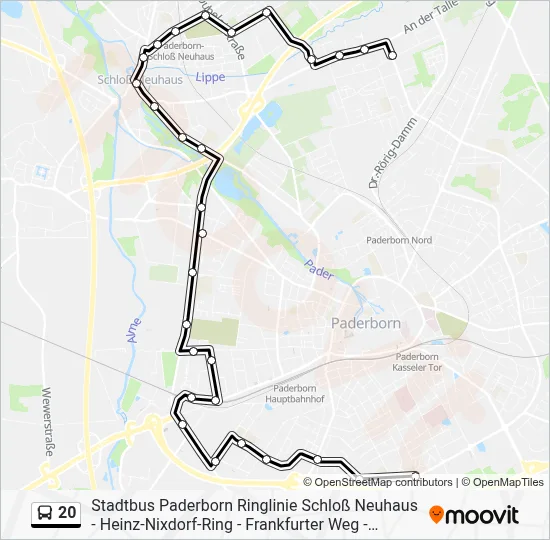 Buslinie 20 Karte