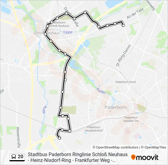 Автобус 20: карта маршрута