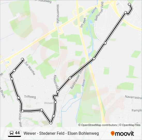 Автобус 44: карта маршрута