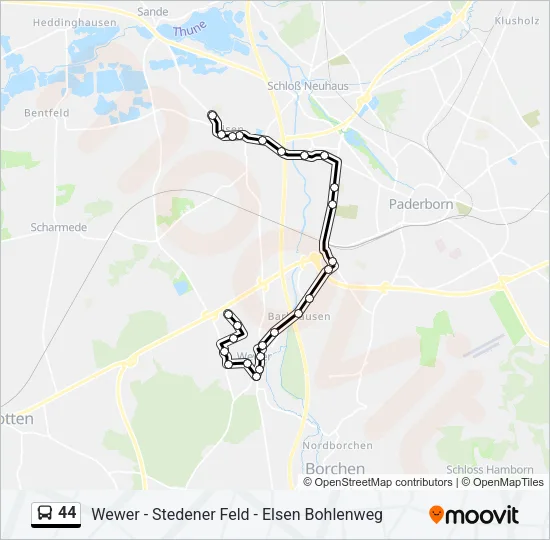44 Bus Line Map
