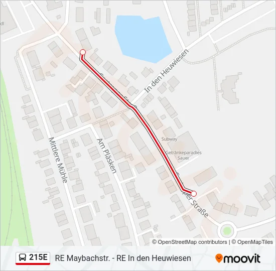 215E Bus Line Map