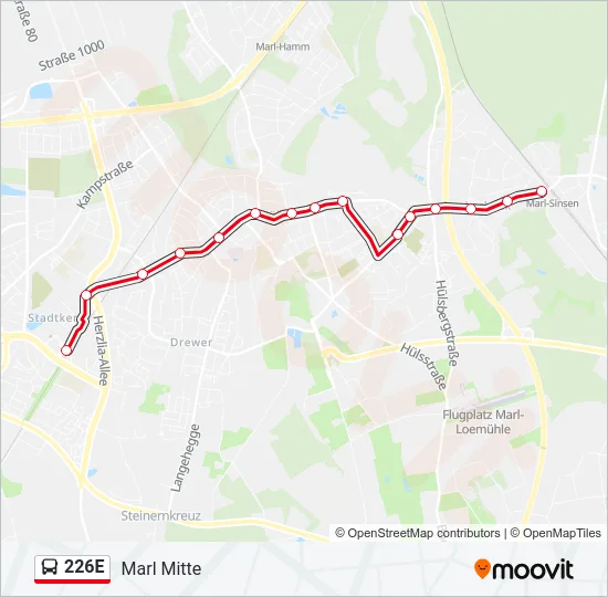 226E Bus Line Map