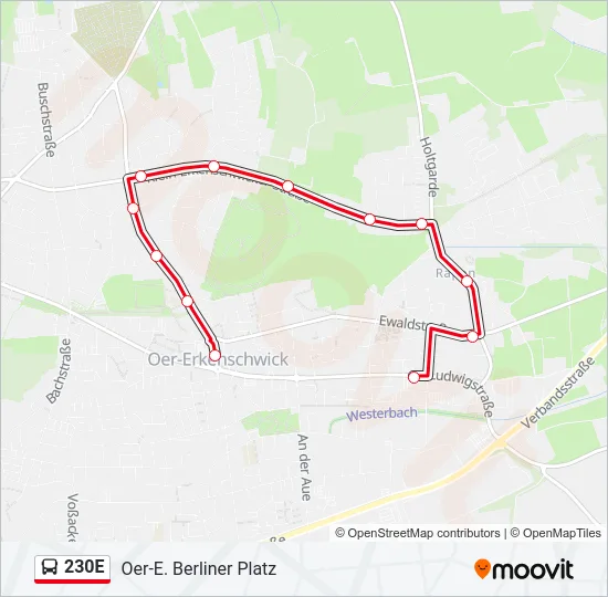 230E Bus Line Map