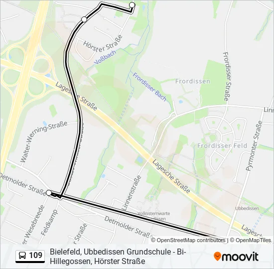109 Bus Line Map