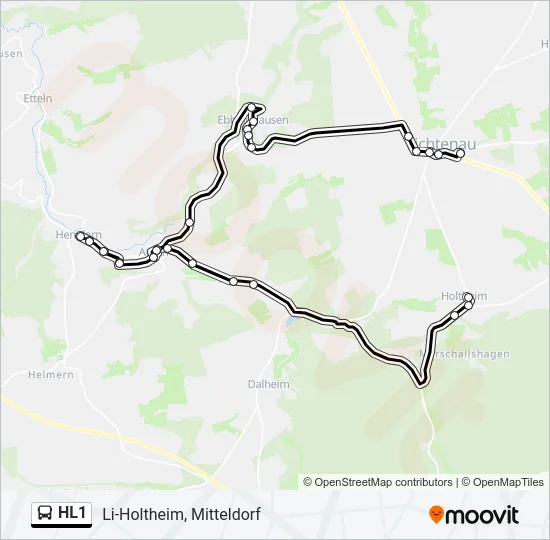 HL1 Bus Line Map