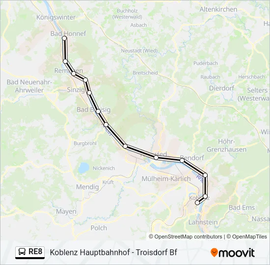 RE8 Bus Line Map