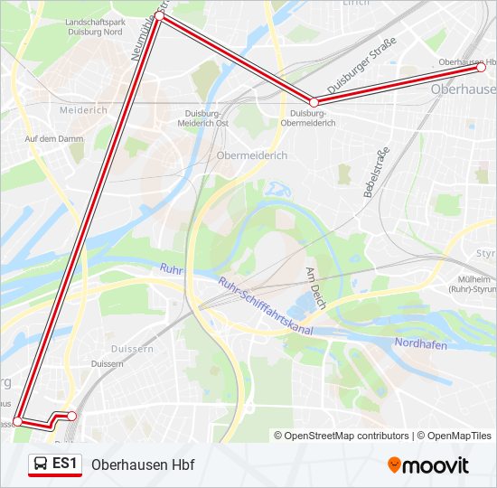 ES1 bus Line Map