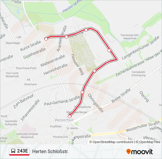 243E Bus Line Map