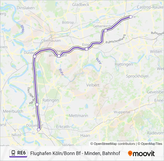 RE6 Train Line Map