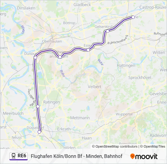 RE6 Train Line Map